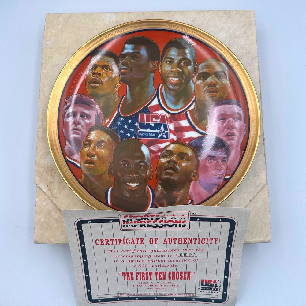 Sports Impressions The First Ten Chosen USA Basketball Team 5503-03 L.E. Plate